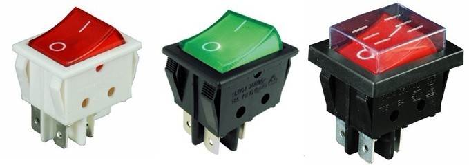 【專業(yè)供應32X25mm帶燈兩檔4腳ON-OFF帶防水帽船型開關/翹板開關】價格,廠家,圖片,電工開關,東莞市菲比電子科技-